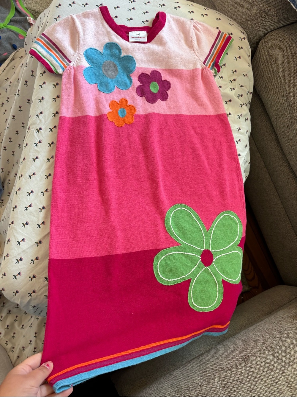 Hanna Andersson Pink floral Knit Dress